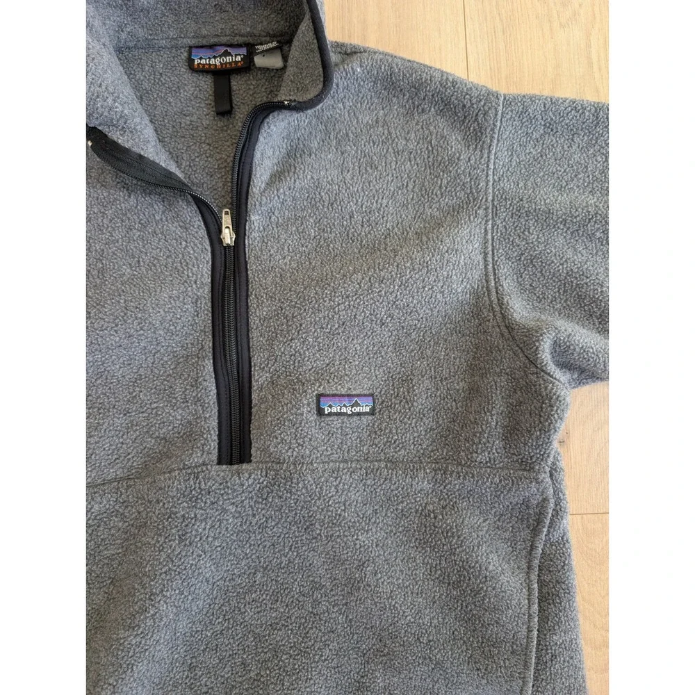 Patagonia Synchilla Marsupial Fleece Pullover Mens Medium Gray Half Zip VTG 2003